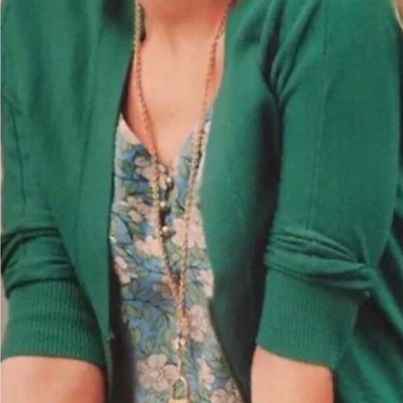 CAbi Green Cardigan Sweater with V-Neck - Picture 5 of 8